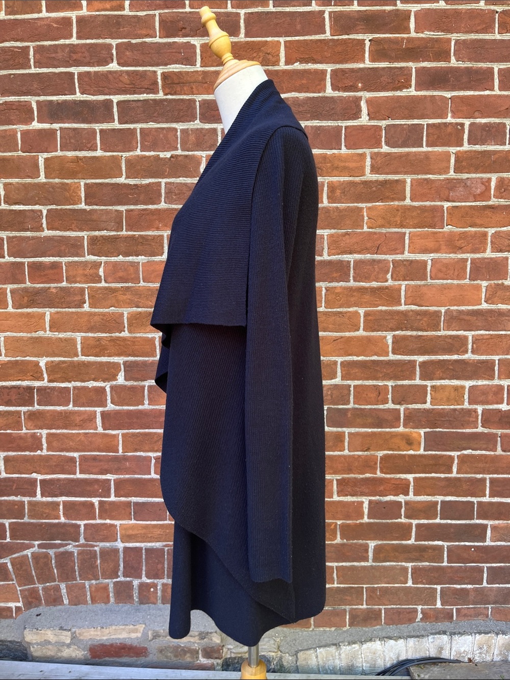 Theory Navy Blue Draped Open-Front Knit Cardigan Shanda New Steady - Picture 2 of 5